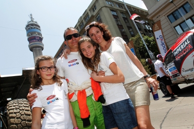 MOTORSPORT - DAKAR PERU CHILE ARGENTINA  2013 - FINISH / ARRIVEE - SANTIAGO (CHI) - 19/01/2013 - PHOTO :  FRANÃOIS FLAMAND / DPPI - 
CHABOT RONAN ( FRANCE ) - SMG - TOYS MOTORS - SMG - AMBIANCE - PORTRAIT PODIUM