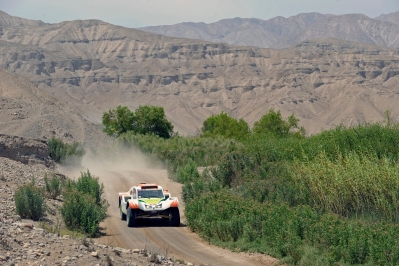 MOTORSPORT - DAKAR PERU CHILE ARGENTINA  2013 - STAGE 5 / ETAPE 5 - AREQUIPA (PER) TO ARICA (CHI) - 09/01/2013 - PHOTO :  DPPI - BERTRAND MAHE 
316 CHABOT RONAN ( FRANCE ) PILLOT GILLES ( FRANCE ) - SMG - TOYS MOTORS - SMG - ACTION