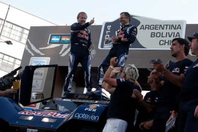 MOTORSPORT - DAKAR ARGENTINA BOLIVIA CHILE  2014 - FINISH / ARRIVEE PODIUM - VALPARAISO (CHI) - 19/01/2014 - PHOTO FRANCOIS FLAMAND / DPPI  - 312	CHABOT RONAN (FRA) / PILLOT GILLES - SMG - AMBIANCE