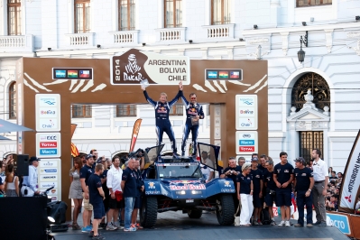 MOTORSPORT - DAKAR ARGENTINA BOLIVIA CHILE  2014 - FINISH / ARRIVEE PODIUM - VALPARAISO (CHI) - 19/01/2014 - PHOTO FREDERIC LE FLOCH / DPPI  - 312	CHABOT RONAN (FRA) / PILLOT GILLES - SMG - AMBIANCE