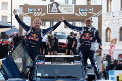 MOTORSPORT - DAKAR ARGENTINA BOLIVIA CHILE  2014 - FINISH / ARRIVEE PODIUM - VALPARAISO (CHI) - 19/01/2014 - PHOTO FRANCOIS FLAMAND / DPPI  - 312	CHABOT RONAN (FRA) / PILLOT GILLES - SMG - AMBIANCE