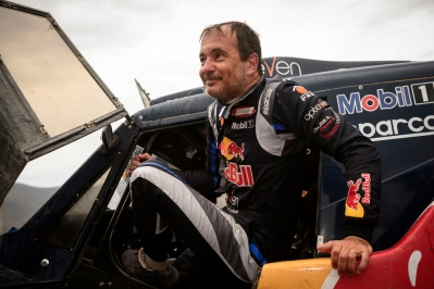 Ronan Chabot seen at the finish line of Dakar Rally in Valparaiso, Chile on January 18th, 2014