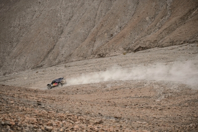Ronan Chabot (driver) and Gilles Pillot (co-driver) race during the 12th stage of Dakar Rally from El Salvador to La Serena, Chile on January 17th, 2014