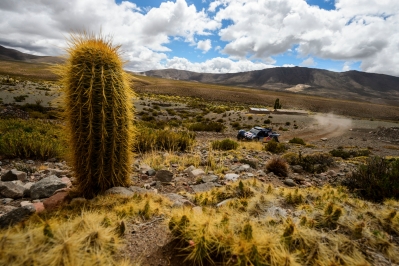 Ronan Chabot (driver) and Gilles Pillot (co-driver) race during the 7th stage of Dakar Rally from Salta, Argentina to Uyuni, Bolivia on January 12th, 2014
