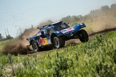 Carlos Sainz (driver) and Timo Gottschalk (co-driver) test the car prior Dakar Rally in Rosario, Argentina on January 3nd, 2014