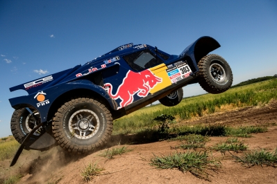 Carlos Sainz (driver) and Timo Gottschalk (co-driver) test the car prior Dakar Rally in Rosario, Argentina on January 3nd, 2014