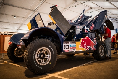 SMG team seen during the techinical verifications for Dakar Rally in Rosario, Argentina on January 2nd, 2014
