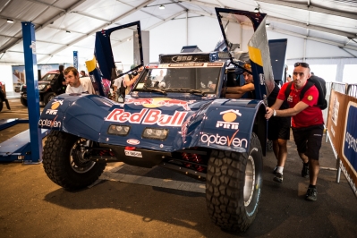 SMG team seen during the techinical verifications for Dakar Rally in Rosario, Argentina on January 2nd, 2014