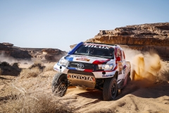 320 Chabot Ronan (fra), Pillot Gilles (fra), Toyota Hilux, Overdrive Toyota, Auto, Car, action during Stage 5 of the Dakar 2020 between Al Ula and Ha'il, 563 km - SS 353 km, in Saudi Arabia, on January 9, 2020 - Photo Francois Flamand / DPPI